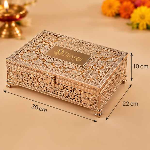 Divyora Royal Gold Filigree Festive Gift Box